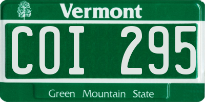 VT license plate COI295