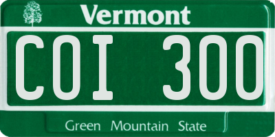 VT license plate COI300