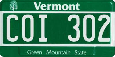 VT license plate COI302