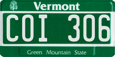VT license plate COI306