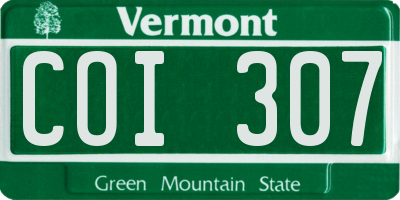 VT license plate COI307