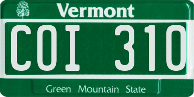 VT license plate COI310