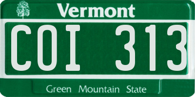 VT license plate COI313