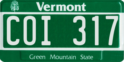 VT license plate COI317
