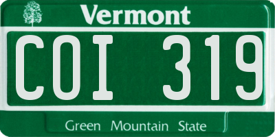VT license plate COI319