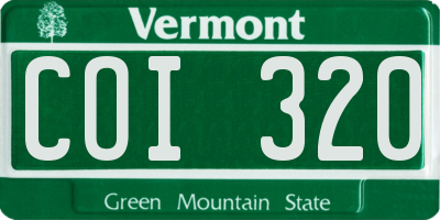 VT license plate COI320