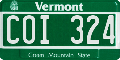 VT license plate COI324