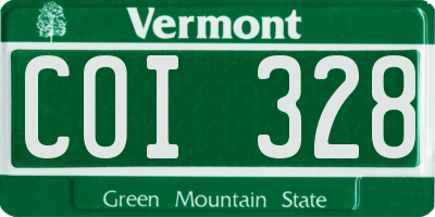 VT license plate COI328