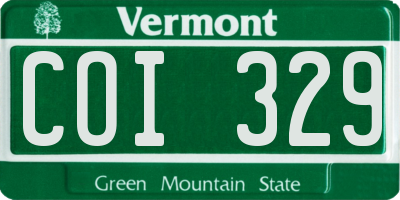 VT license plate COI329