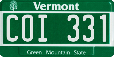 VT license plate COI331