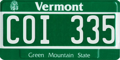 VT license plate COI335