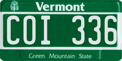 VT license plate COI336
