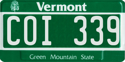 VT license plate COI339
