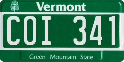 VT license plate COI341