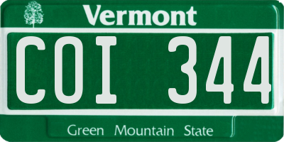 VT license plate COI344
