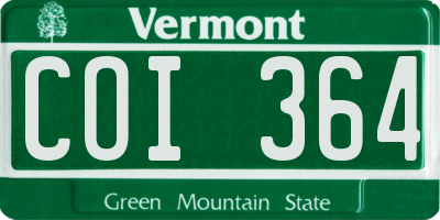 VT license plate COI364