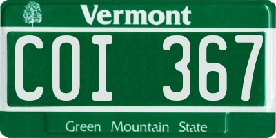 VT license plate COI367