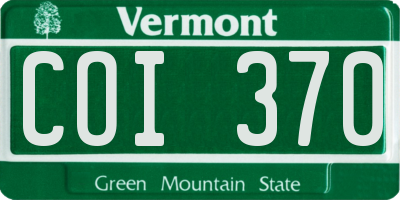 VT license plate COI370