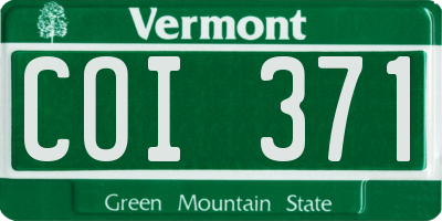 VT license plate COI371