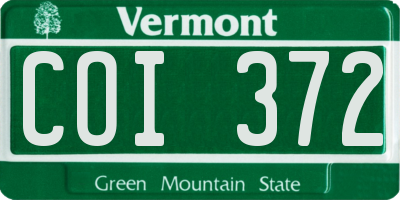 VT license plate COI372