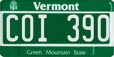 VT license plate COI390