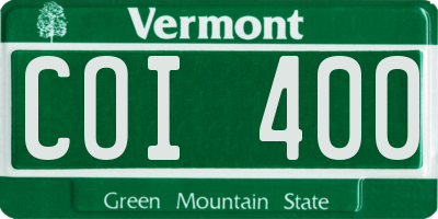 VT license plate COI400
