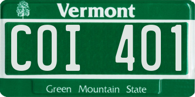 VT license plate COI401