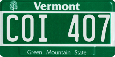 VT license plate COI407