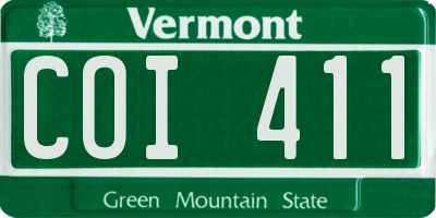 VT license plate COI411