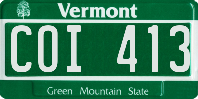 VT license plate COI413