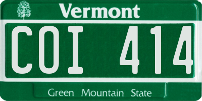 VT license plate COI414