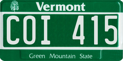 VT license plate COI415