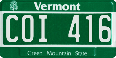 VT license plate COI416