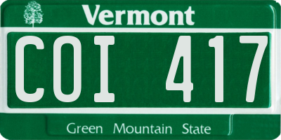 VT license plate COI417