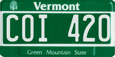 VT license plate COI420