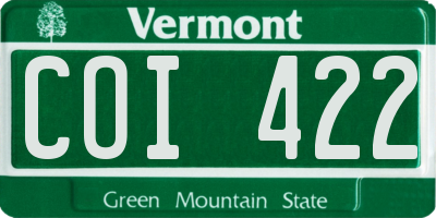 VT license plate COI422