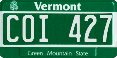 VT license plate COI427