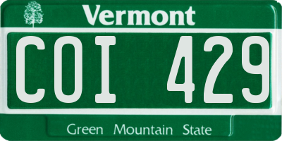 VT license plate COI429