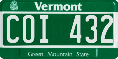 VT license plate COI432