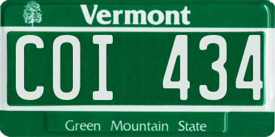 VT license plate COI434