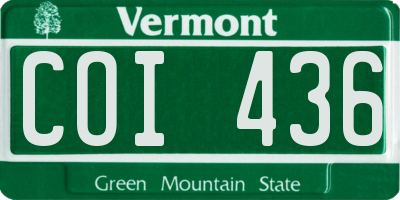 VT license plate COI436