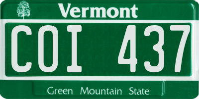 VT license plate COI437