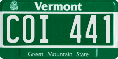 VT license plate COI441