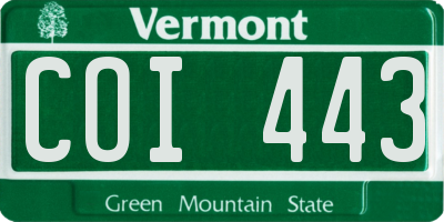 VT license plate COI443