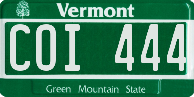 VT license plate COI444