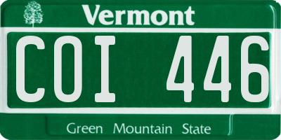 VT license plate COI446