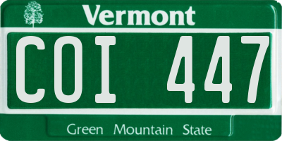 VT license plate COI447