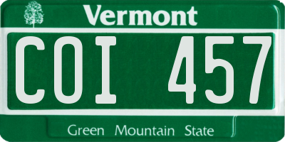 VT license plate COI457