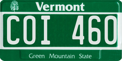 VT license plate COI460