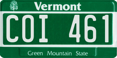 VT license plate COI461